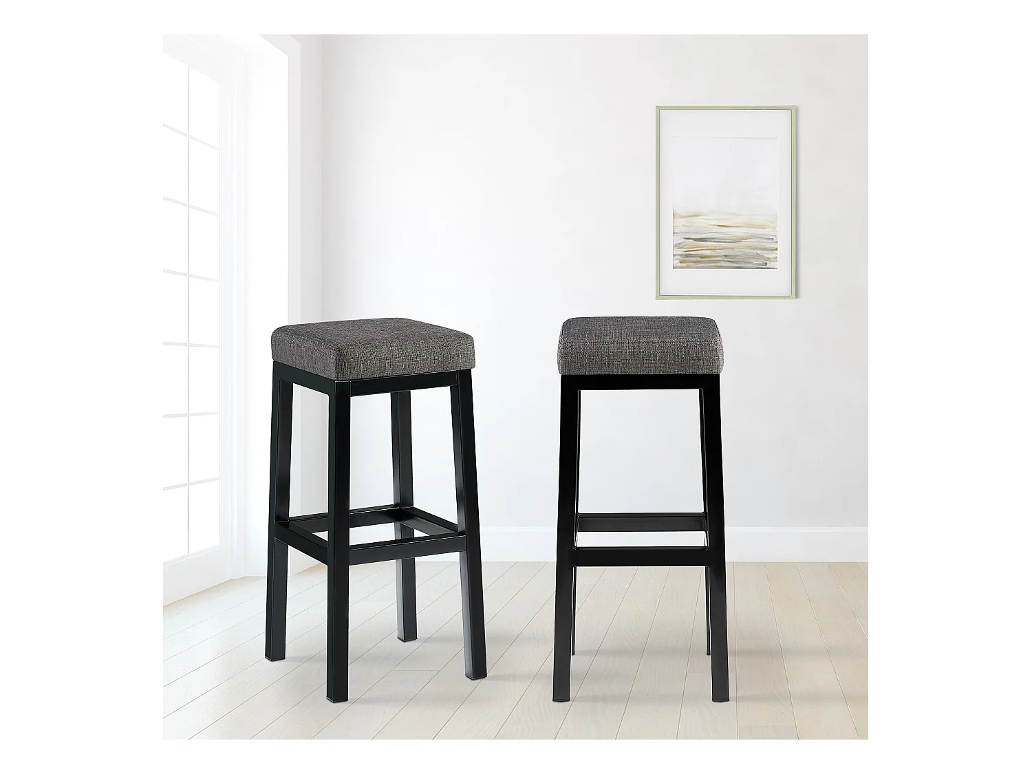 Tabouret de bar - Tissu - Gris - Taylor B85