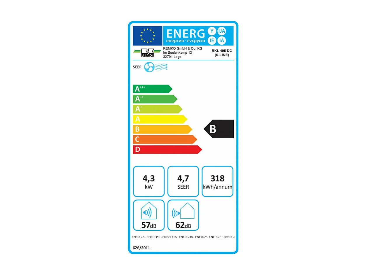 Mobiele Split Airco Remko RKL 495 DC 4,3kW S-Line - Krachtig, Stil, Milieuvriendelijk