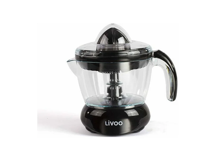 Spremiagrumi Nero 700ml con Rotazione Bidirezionale e Selettore di Polpa