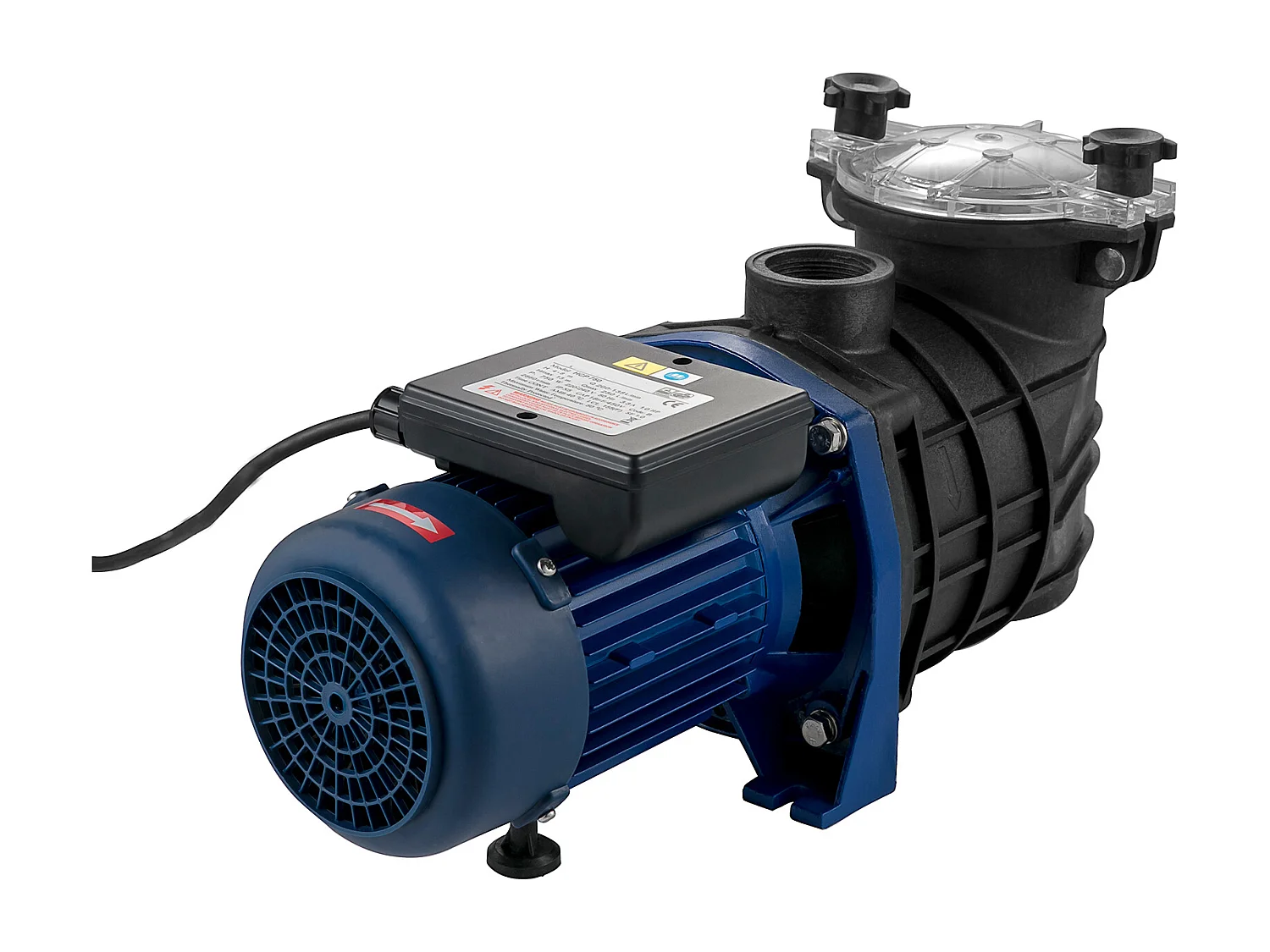 Pompe Piscine Filtration SucceBuy 15000 L/h Pompe Circulation Eau Panier Filtre Amovible 1 HP 750W 3450 tr/min 50 ℃ 2 Tuyaux Montage