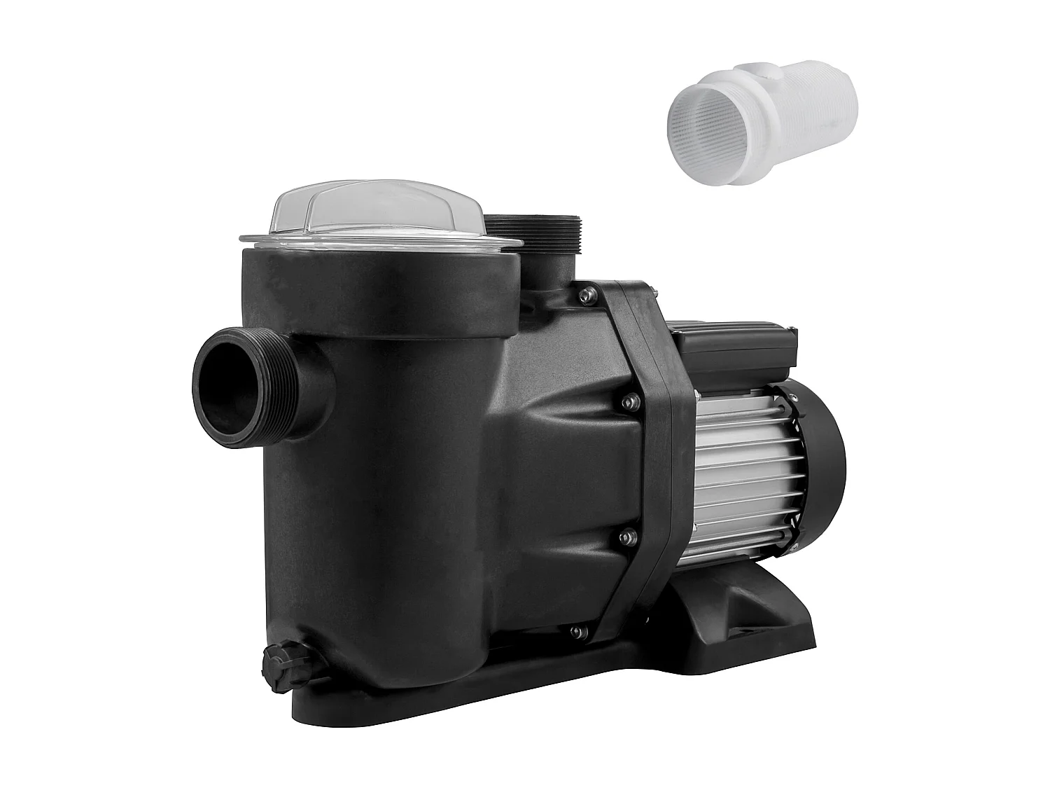 Pompe Piscine Filtration SucceBuy 19200 L/H Pompe Circulation Eau Panier Filtre Amovible 1 HP Pompe Plastique Métal 750W 3450 Tr/Min 50 ℃ 2 Tuyaux Montage