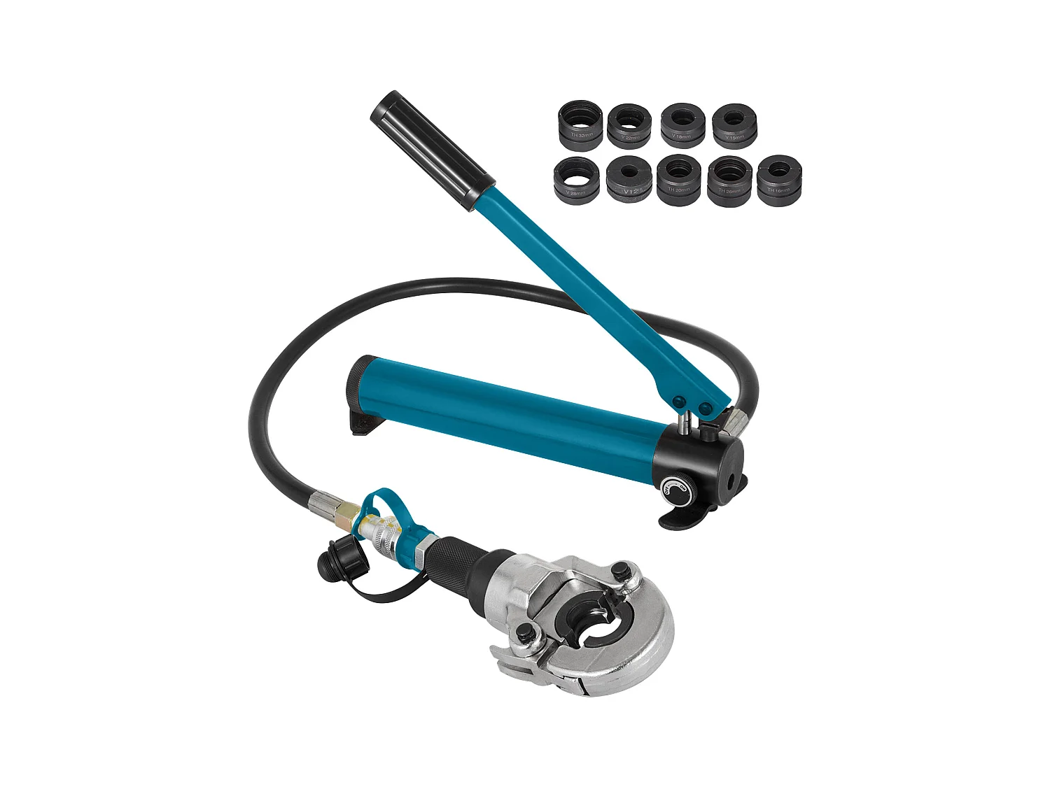 Outil de Sertissage SucceBuy TH/V 12-28/16-32 Kit de Pince de Sertissage Multicouche Force de Pression 6 T Sertisseuse Tête Pivotante à 360°