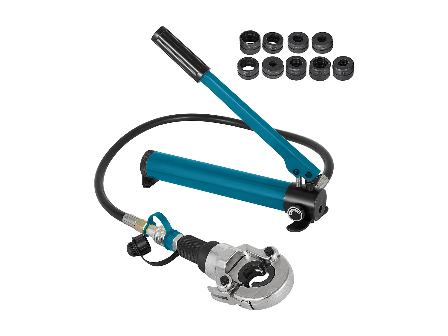 Outil de Sertissage SucceBuy TH/V 12-28/16-32 Kit de Pince de Sertissage Multicouche Force de Pression 6 T Sertisseuse Tête Pivotante à 360°