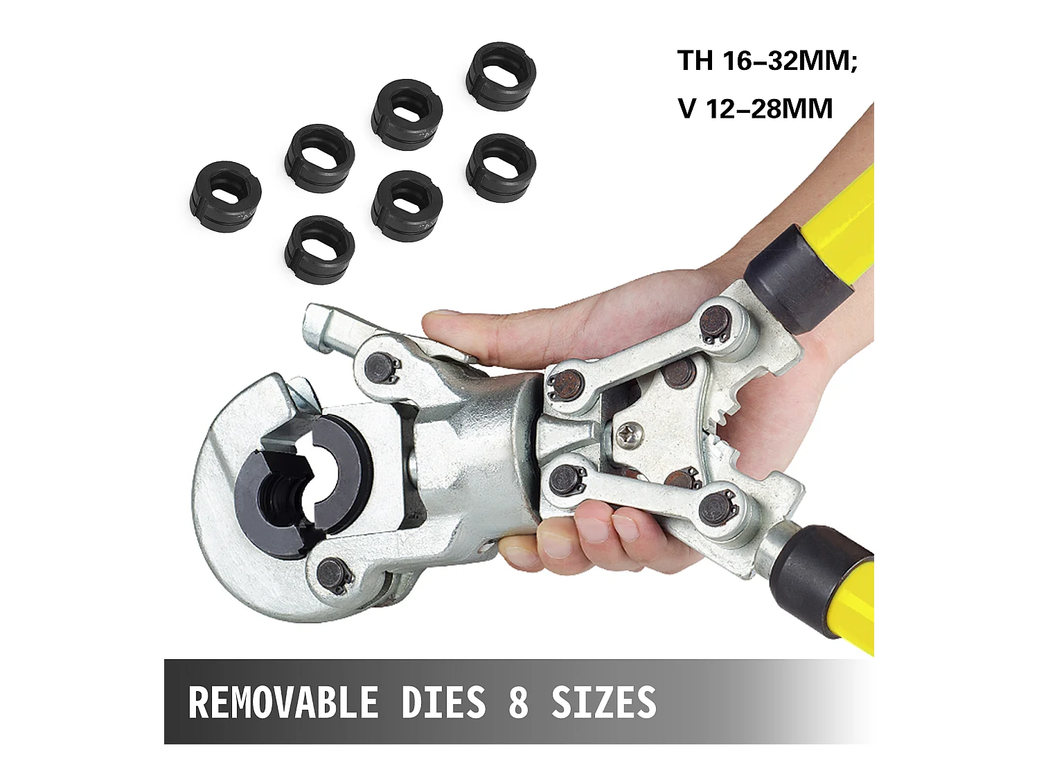 Outil de Sertissage SucceBuy de Tuyau Ø 12-32 MM, Pinces à Sertir à Lames Pinces De Tuyau Convient pour les Tuyaux en Sluminium