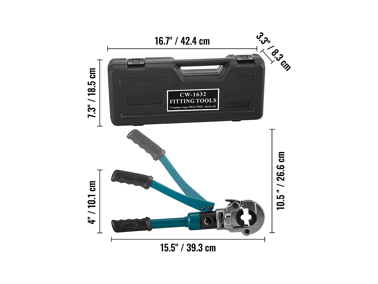 Outil de Sertissage SucceBuy Hydraulique Ø 16-32 Mm pour Tubes et Raccords Composés Profil de Sertissage TH