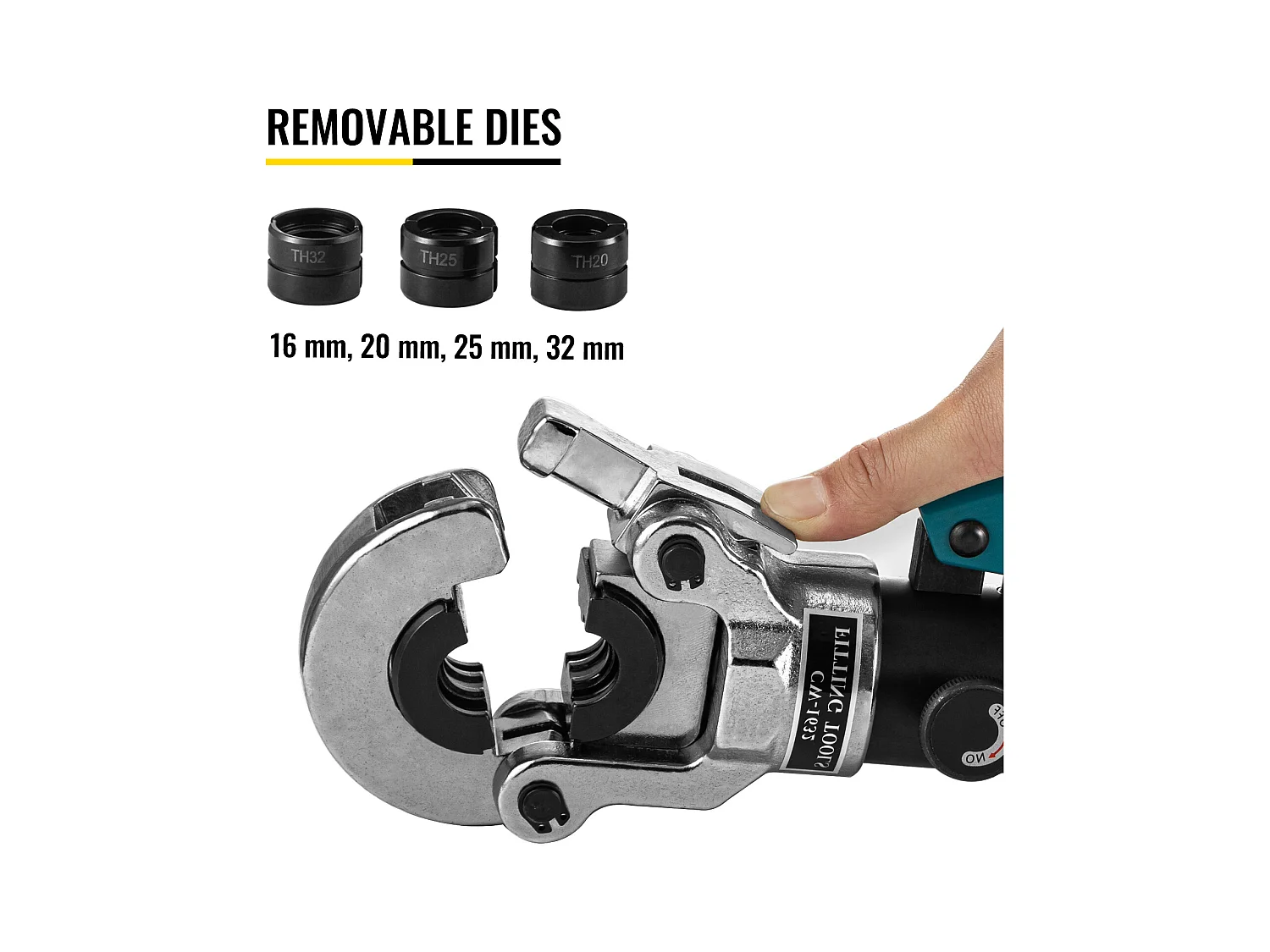 Outil de Sertissage SucceBuy Hydraulique Ø 16-32 Mm pour Tubes et Raccords Composés Profil de Sertissage TH