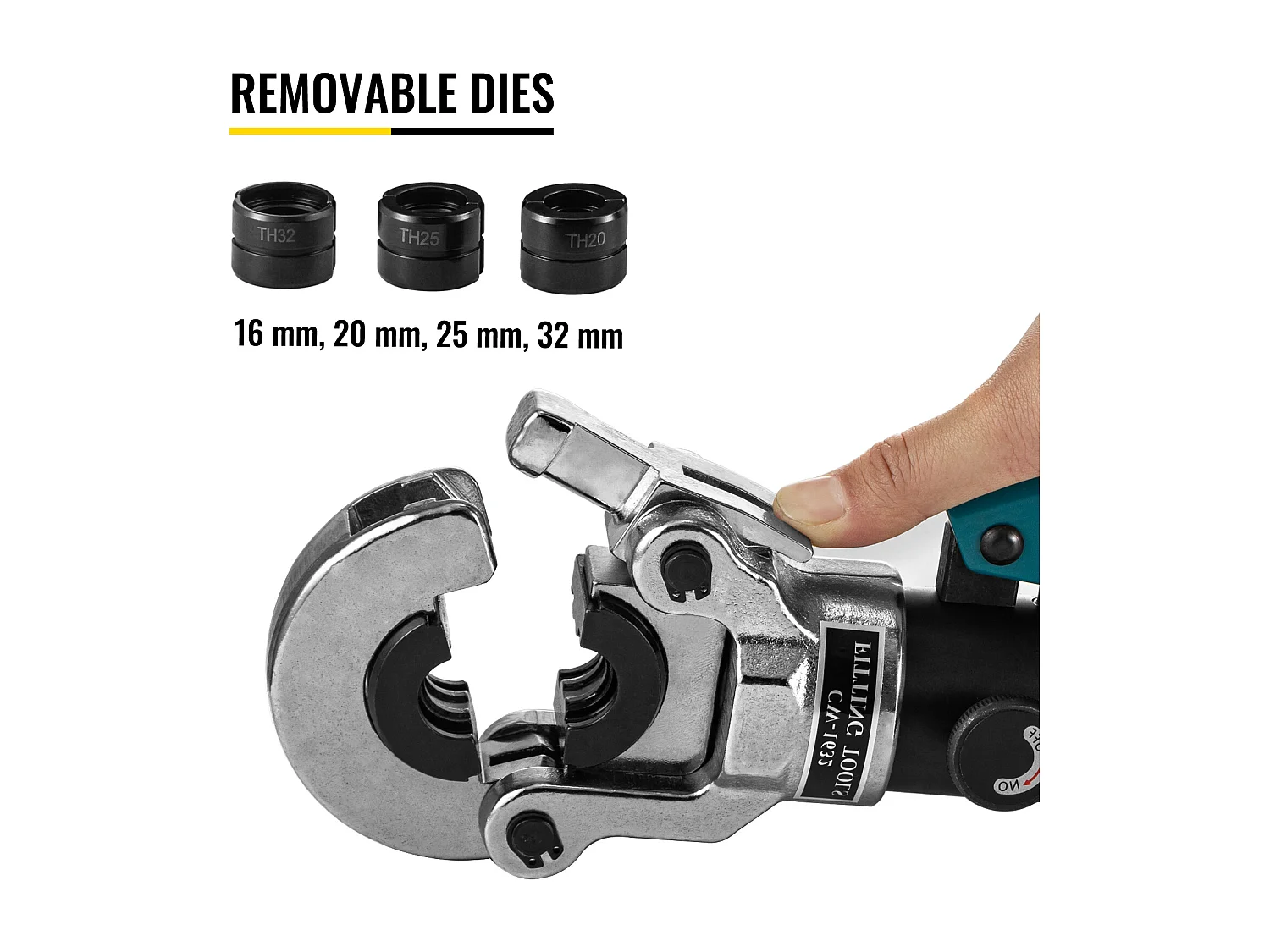 Outil de Sertissage SucceBuy Hydraulique Ø 16-32 Mm pour Tubes et Raccords Composés Profil de Sertissage TH