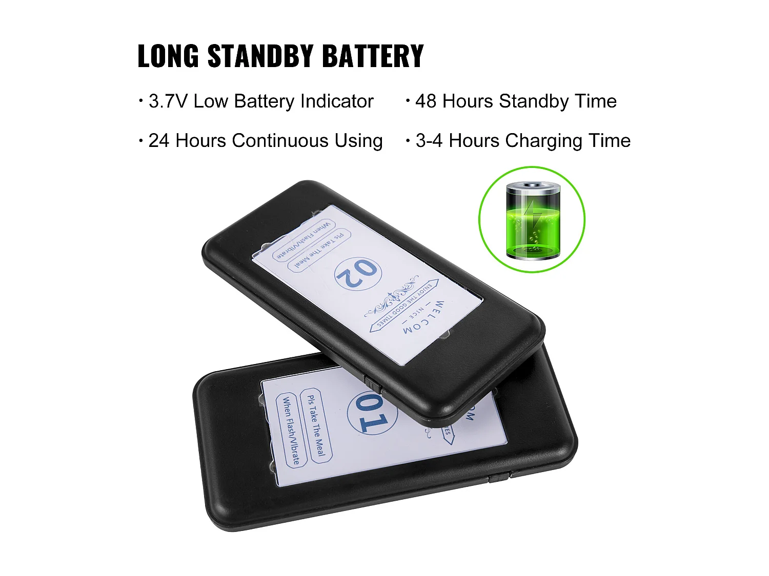 Système de Téléavertisseur SucceBuy 20 H 98 Canaux Système d'Appel sans Fil Téléavertisseur Restaurant Écran Tactile 16 Téléavertisseurs