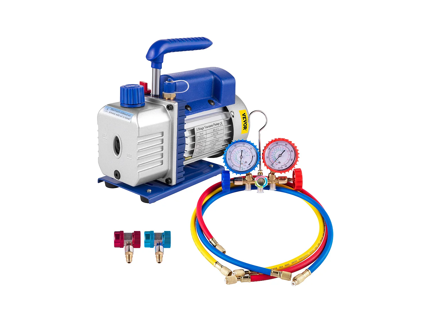 Pompa per Vuoto per Aria Condizionata SucceBuy da 1,8 CFM 1/4HP, Pompa per Vuoto per Refrigerazione HVAC Monostadio, 1440 Giri/Min, Antiriflusso Dell'olio