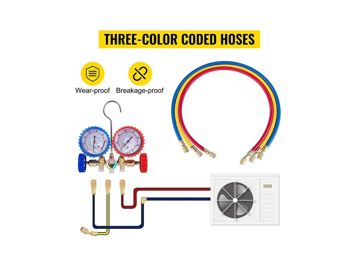 Pompa per Vuoto per Aria Condizionata SucceBuy da 1,8 CFM 1/4HP, Pompa per Vuoto per Refrigerazione HVAC Monostadio, 1440 Giri/Min, Antiriflusso Dell'olio