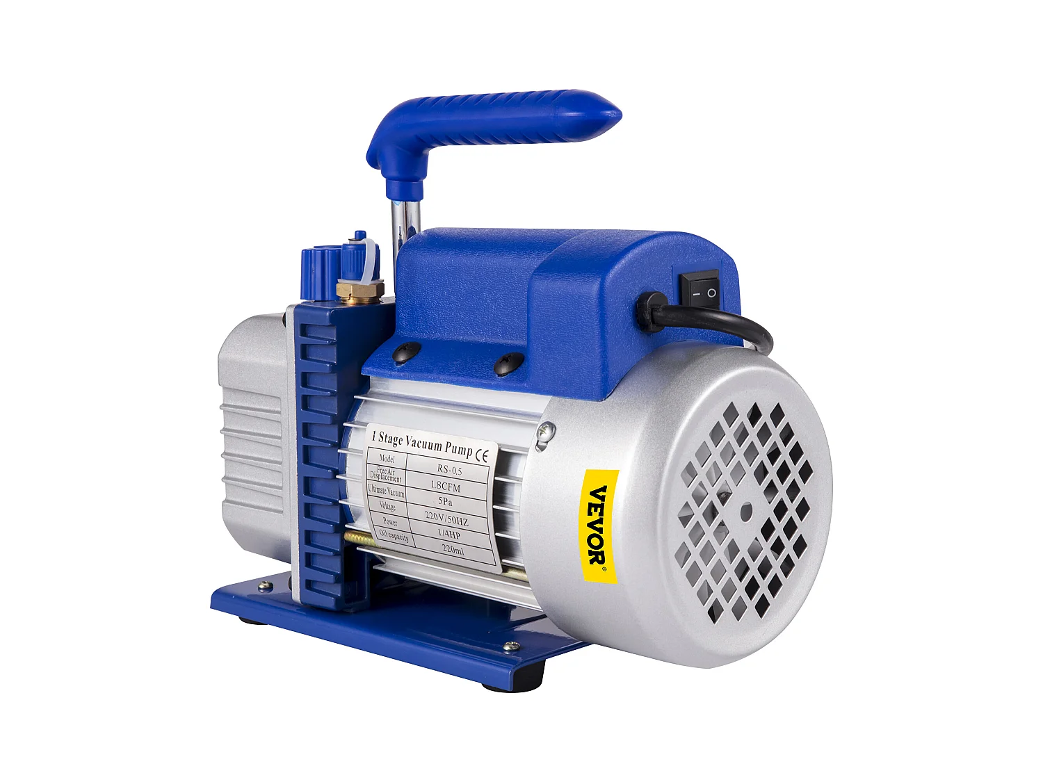 Pompa per Vuoto per Aria Condizionata SucceBuy da 1,8 CFM 1/4HP, Pompa per Vuoto per Refrigerazione HVAC Monostadio, 1440 Giri/Min, Antiriflusso Dell'olio