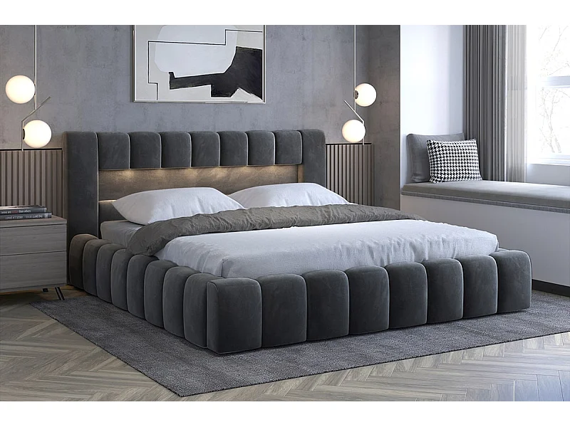 Bett Hero  M (160x200)/Stoff-Anthrazit