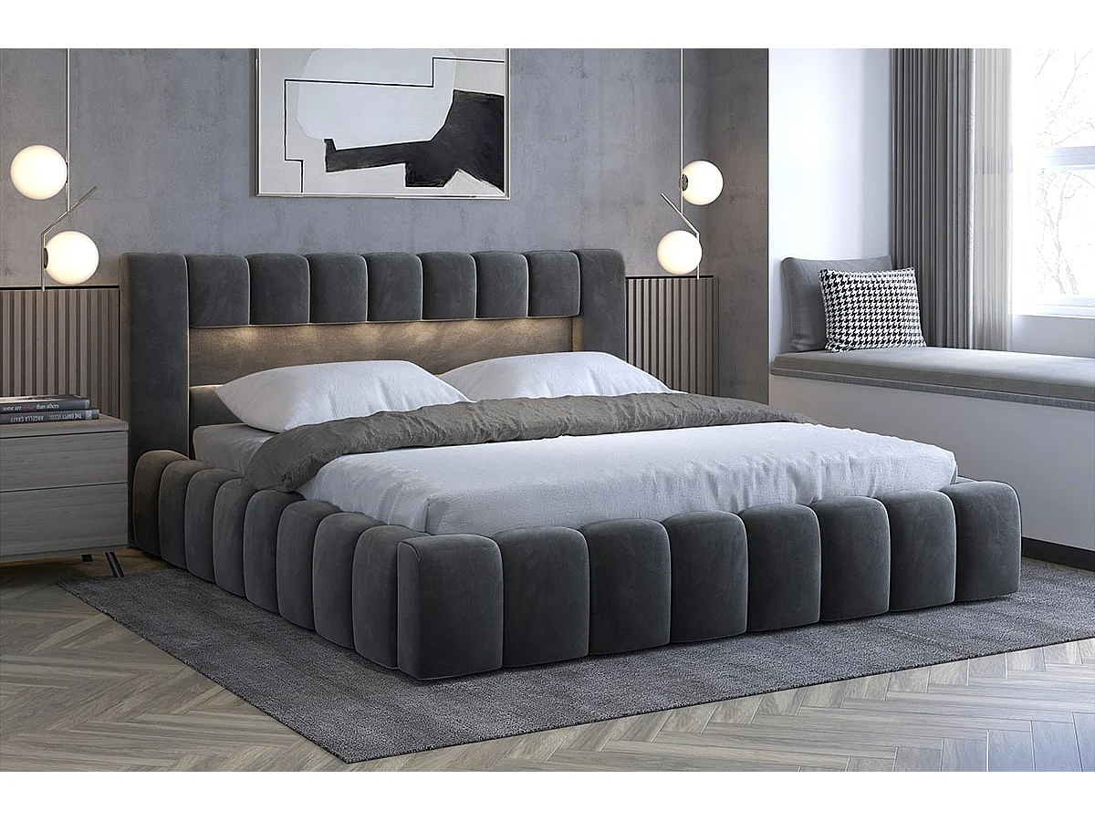 Lit Hero M (160x200)/Tissu-Anthracite