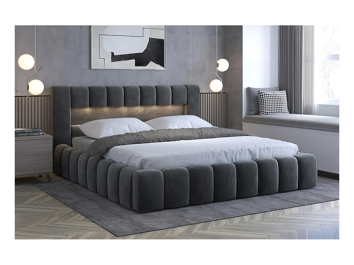 Lit Hero M (160x200)/Tissu/Anthracite