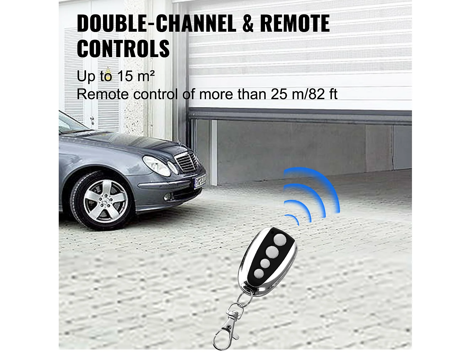 Motorisation Portail SucceBuy de Garage Automatique Ouvre-Porte Automatique Ferme Porte Hydraulique Code Roulant 1000N Complet