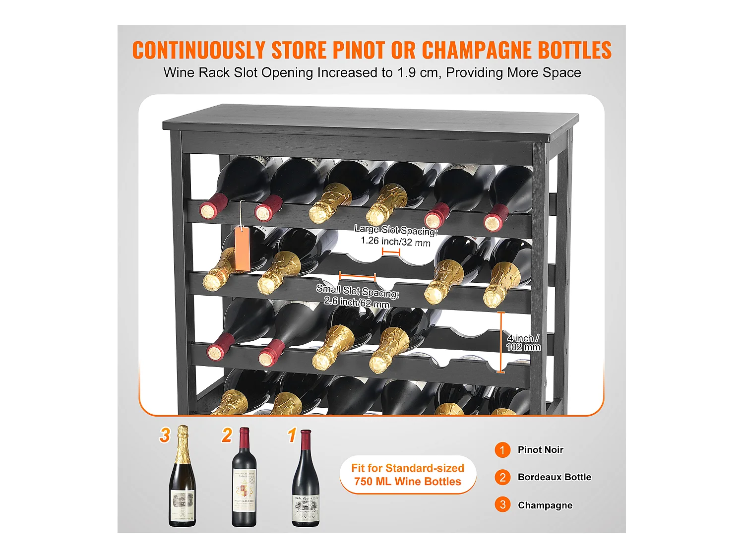 Casier à Vin, SucceBuy Casier à Vin Modulaire en Bambou pour 42 Bouteilles à 7 Niveaux avec Étagère de Présentation de Table