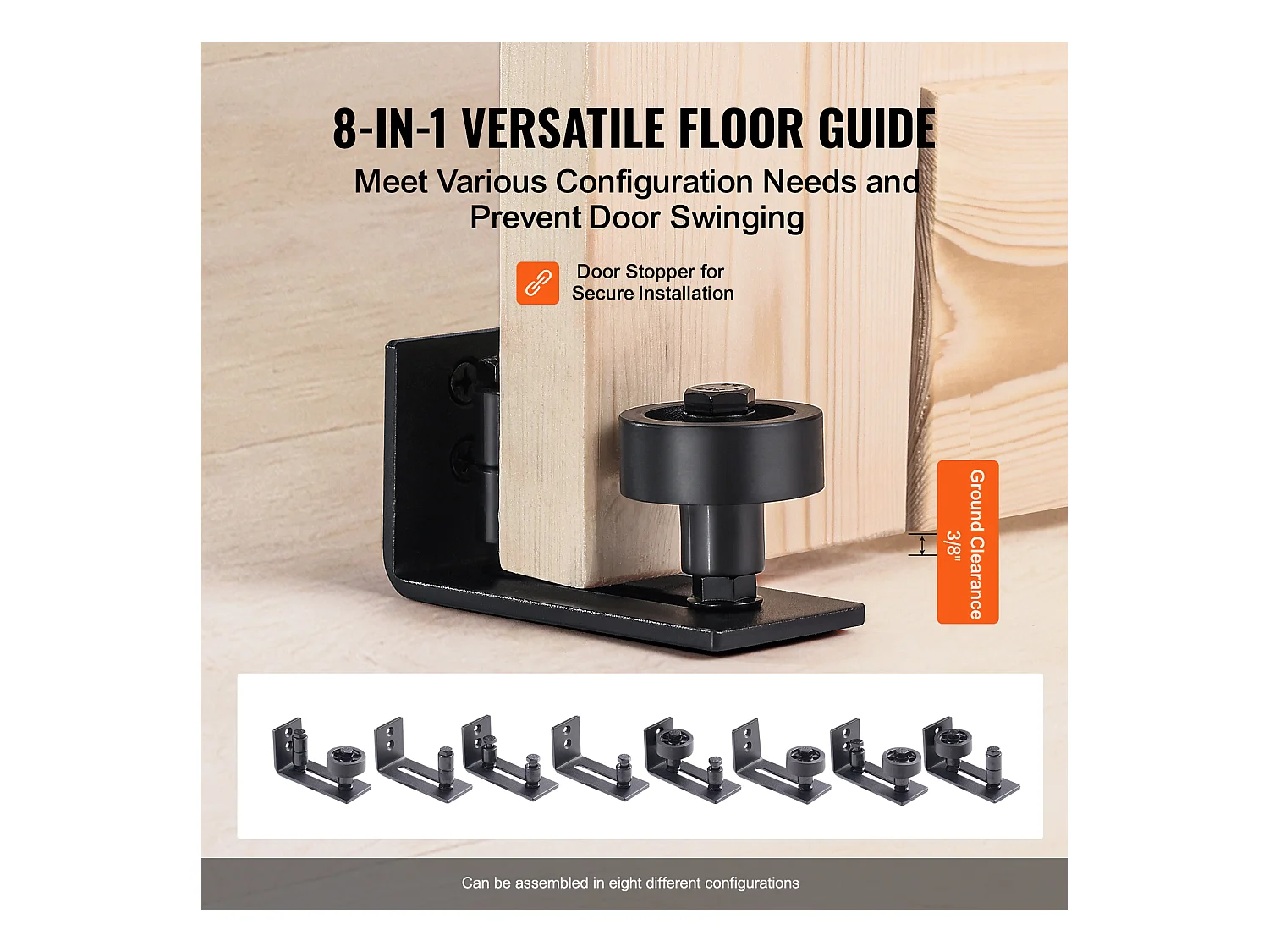 Kit de Porte SucceBuy de Grange et de Quincaillerie Kit de Porte de Grange Coulissante en Bois de 76.2Cm x213.3Cm en Douceur