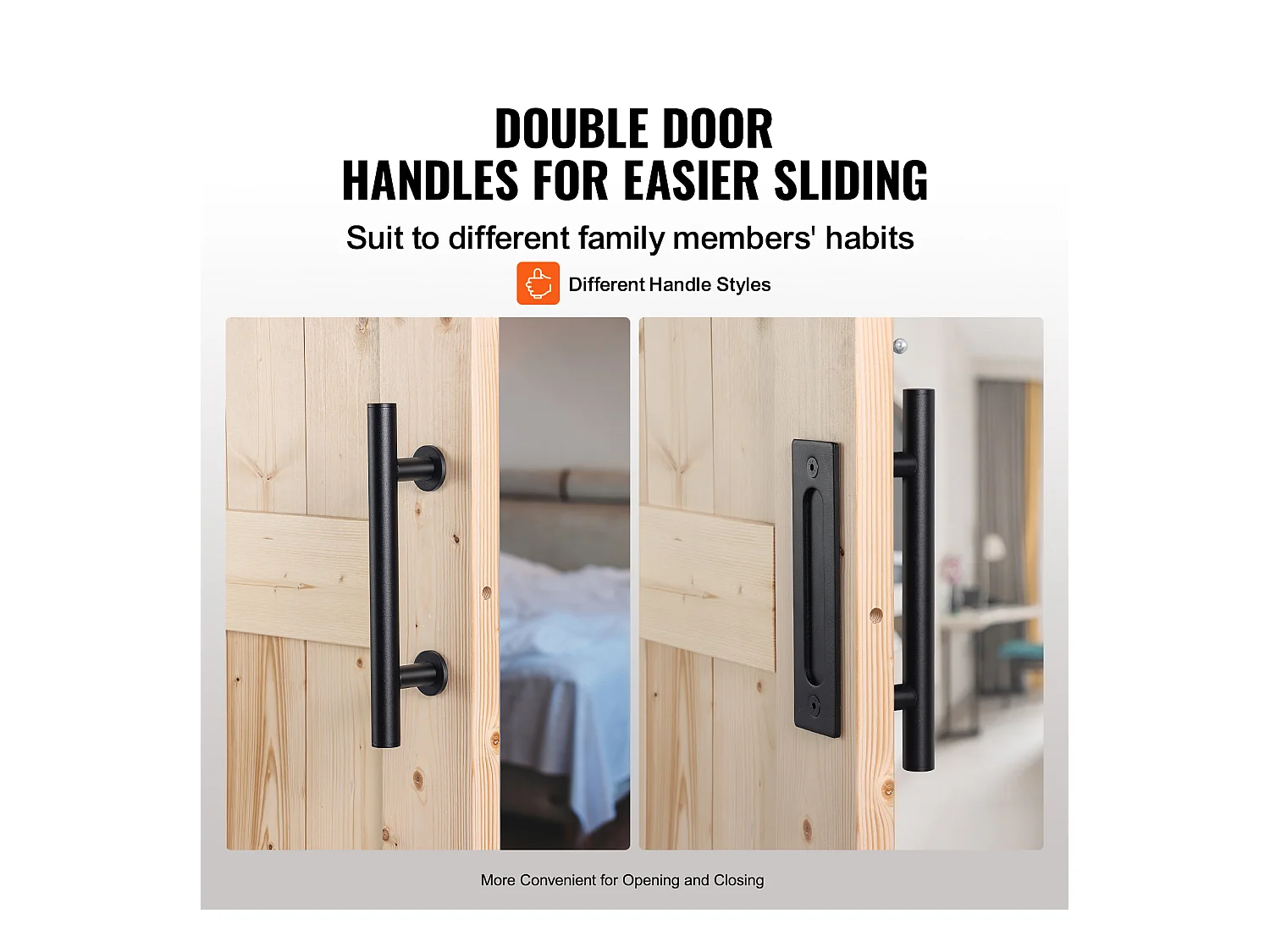 Kit de Porte SucceBuy de Grange et de Quincaillerie Kit de Porte de Grange Coulissante en Bois de 76.2Cm x213.3Cm en Douceur