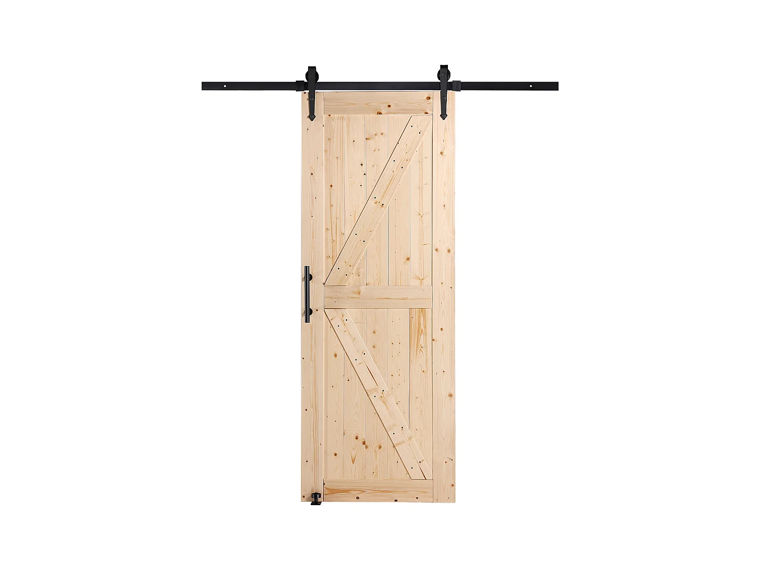 Kit de Porte SucceBuy de Grange et de Quincaillerie Kit de Porte de Grange Coulissante en Bois de 76.2Cm x213.3Cm en Douceur