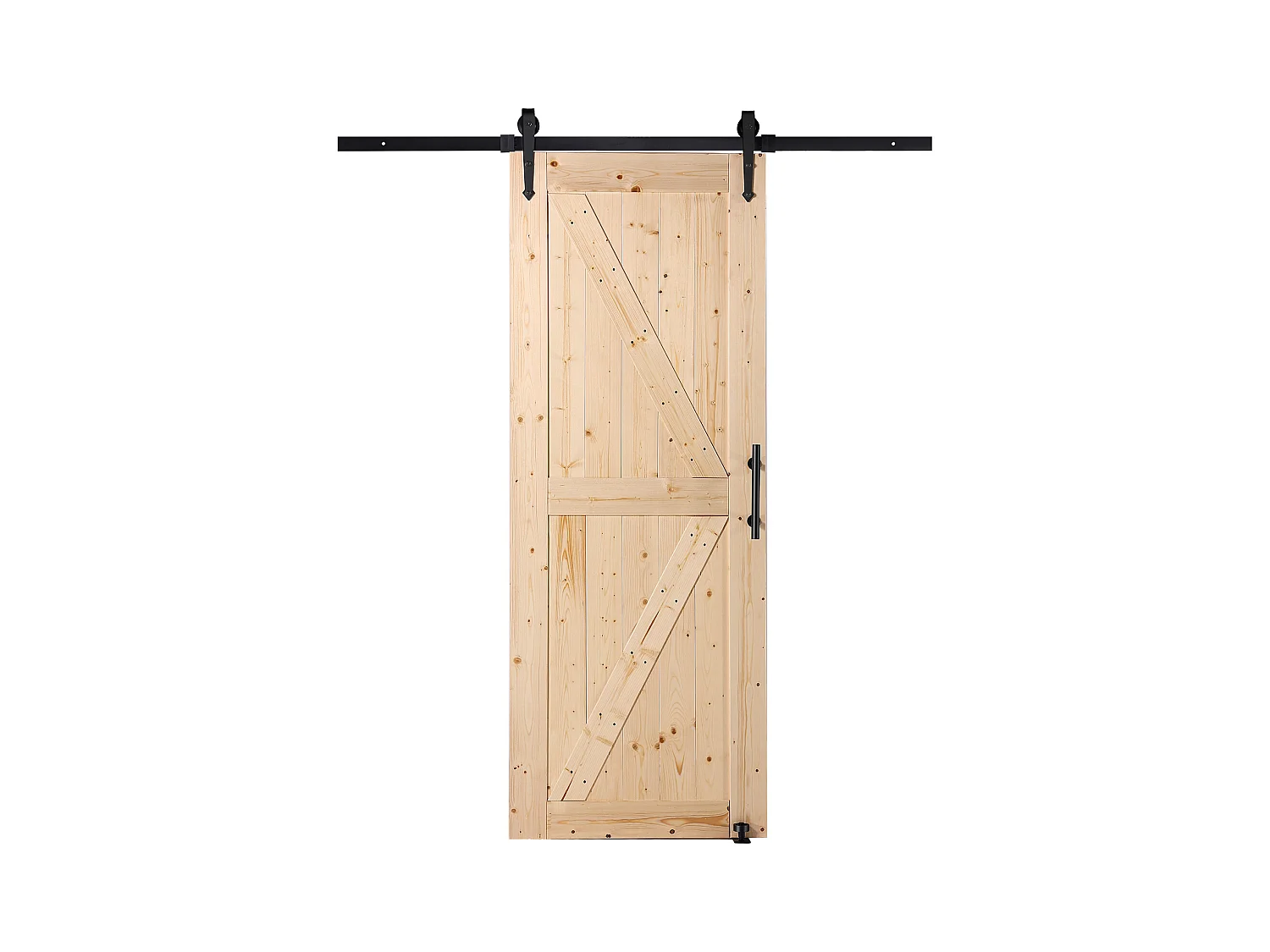 Kit de Porte SucceBuy de Grange et de Quincaillerie Kit de Porte de Grange Coulissante en Bois de 76.2Cm x213.3Cm en Douceur