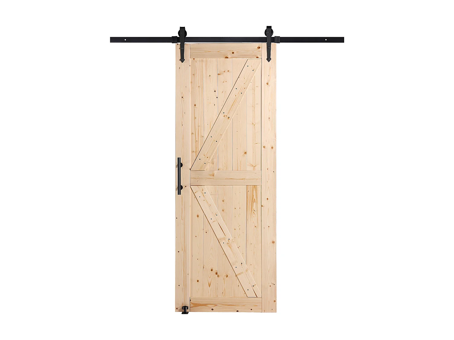 Kit de Porte SucceBuy de Grange et de Quincaillerie Kit de Porte de Grange Coulissante en Bois de 76.2Cm x213.3Cm en Douceur