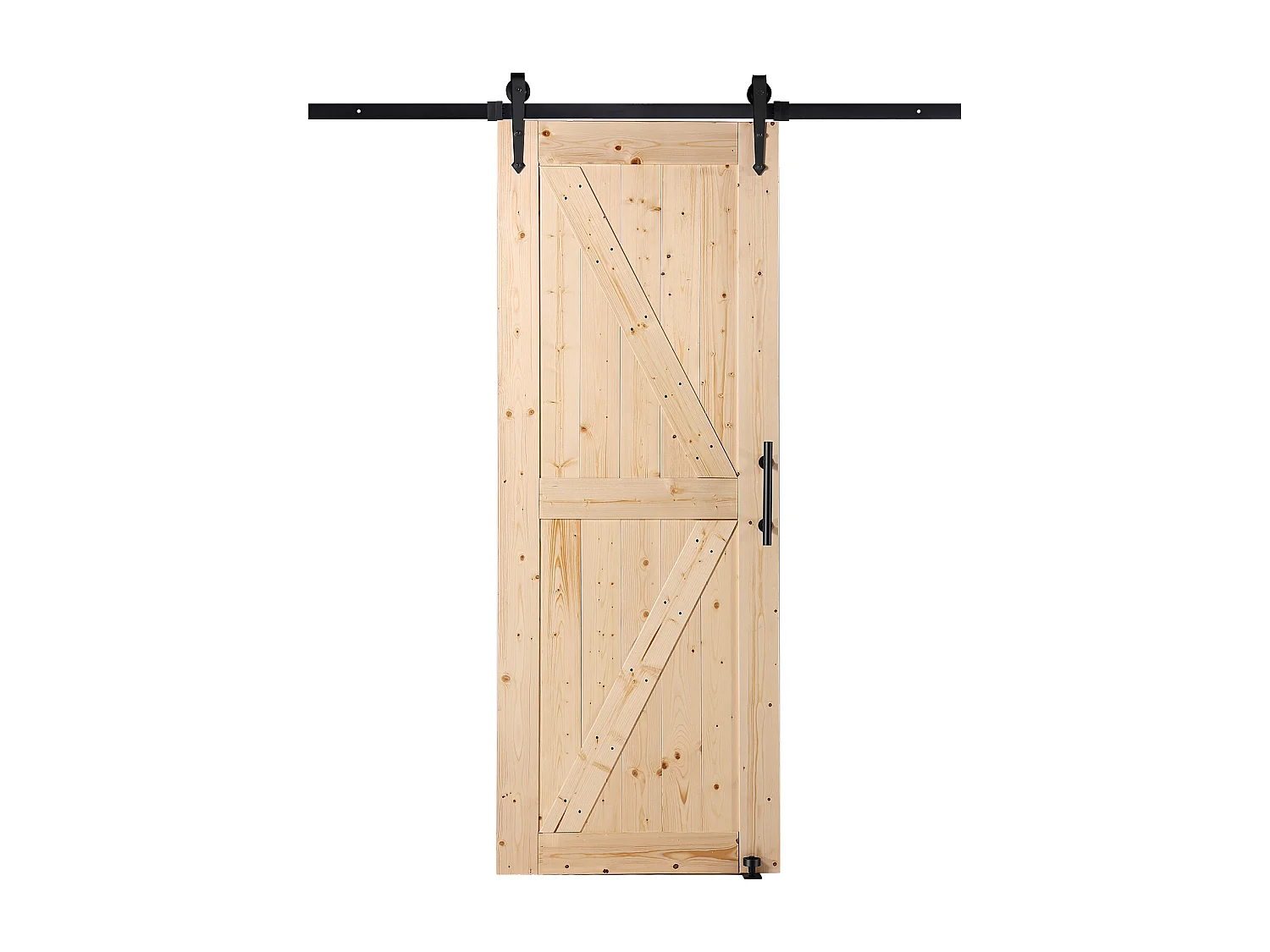 Kit de Porte SucceBuy de Grange et de Quincaillerie Kit de Porte de Grange Coulissante en Bois de 76.2Cm x213.3Cm en Douceur