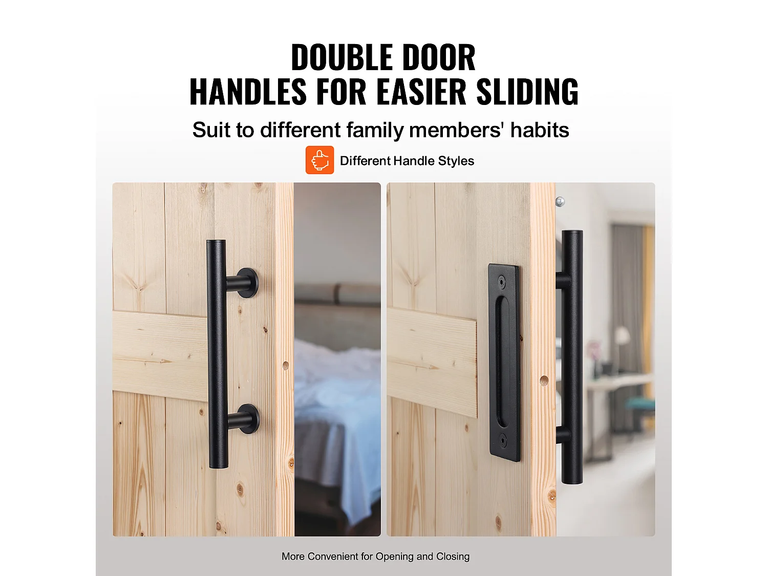 Schuurdeur en Hardwarekit SucceBuy 76.2Cm x 106.7Cm Houten Schuifdeurkit Glad