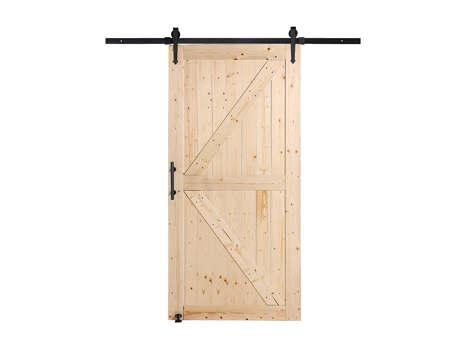 Schuurdeur en Hardwarekit SucceBuy 76.2Cm x 106.7Cm Houten Schuifdeurkit Glad