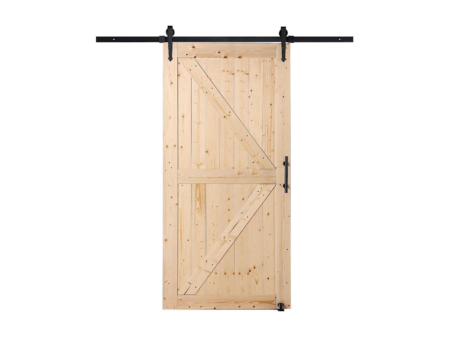 Schuurdeur en Hardwarekit SucceBuy 76.2Cm x 106.7Cm Houten Schuifdeurkit Glad