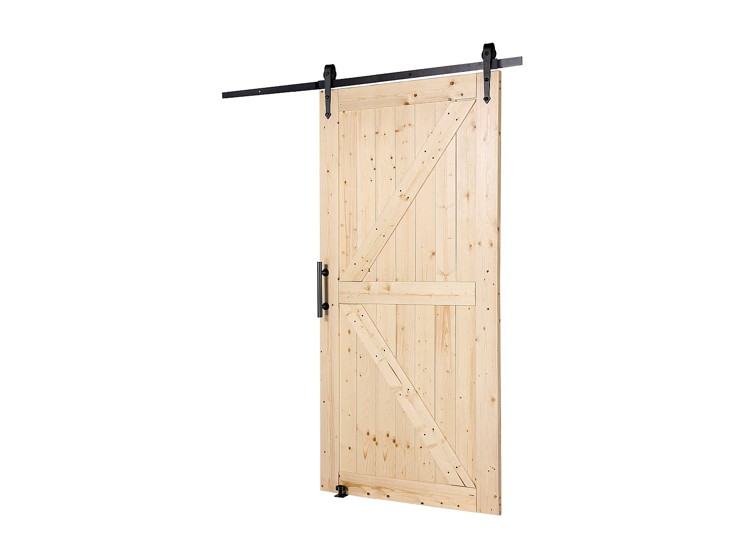 Schuurdeur en Hardwarekit SucceBuy 76.2Cm x 106.7Cm Houten Schuifdeurkit Glad