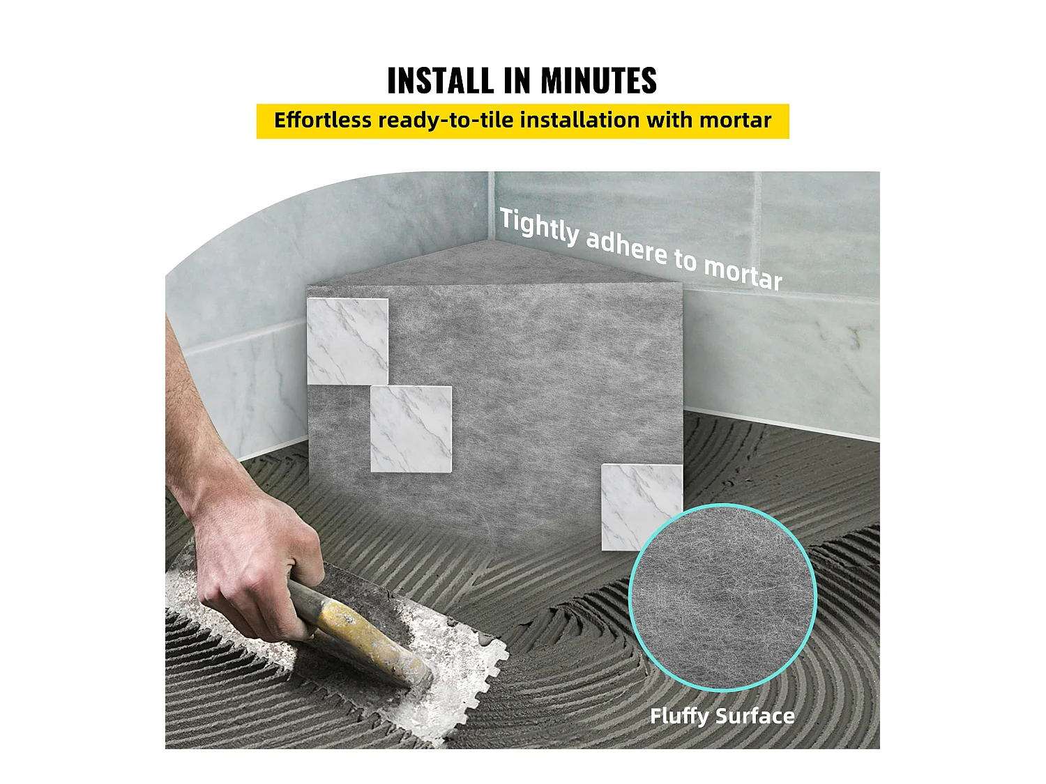 Tabouret de Douche, SucceBuy Banc de Douche Triangulaire, Prêt à Carreler et Imperméable, 57 x 40 x 50 cm