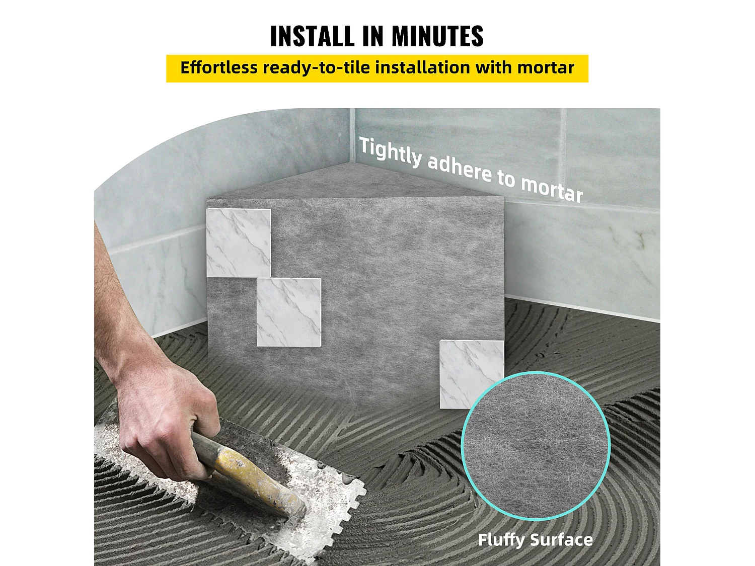 Duschhocker, SucceBuy Dreieckige Duschbank, Fertig zum Befliesen und Wasserfest, 57 x 40 x 50 cm