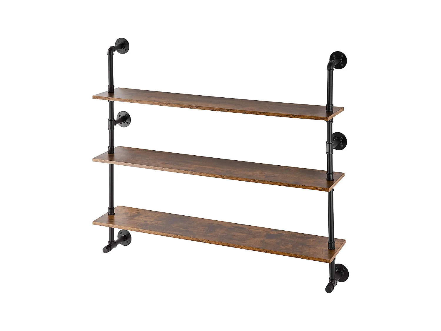 Étagère Mural, Étagère Industrielle à 3 Niveaux, 122 x 25 CM, Montage Mural pour Cuisine, Chambre à Coucher