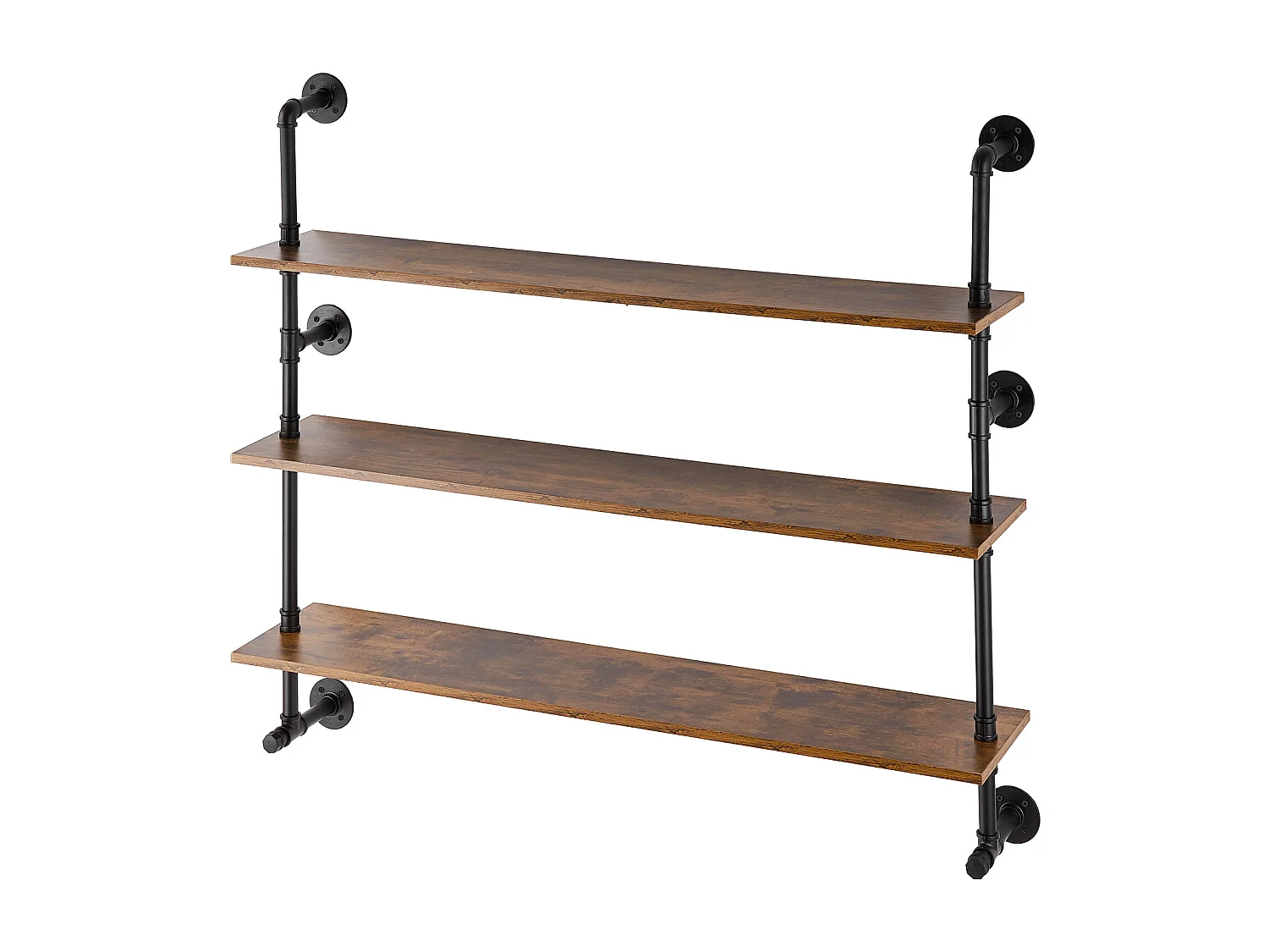 Étagère Mural, Étagère Industrielle à 3 Niveaux, 122 x 25 CM, Montage Mural pour Cuisine, Chambre à Coucher