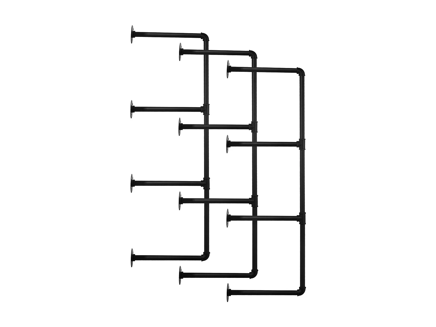 Étagère Mural, Étagère à 4 Niveaux, 3 Pièces, 30cm de Largeur, Montage Mural, Rangement, Bois/Métal, Chambre à Coucher, non Colorée