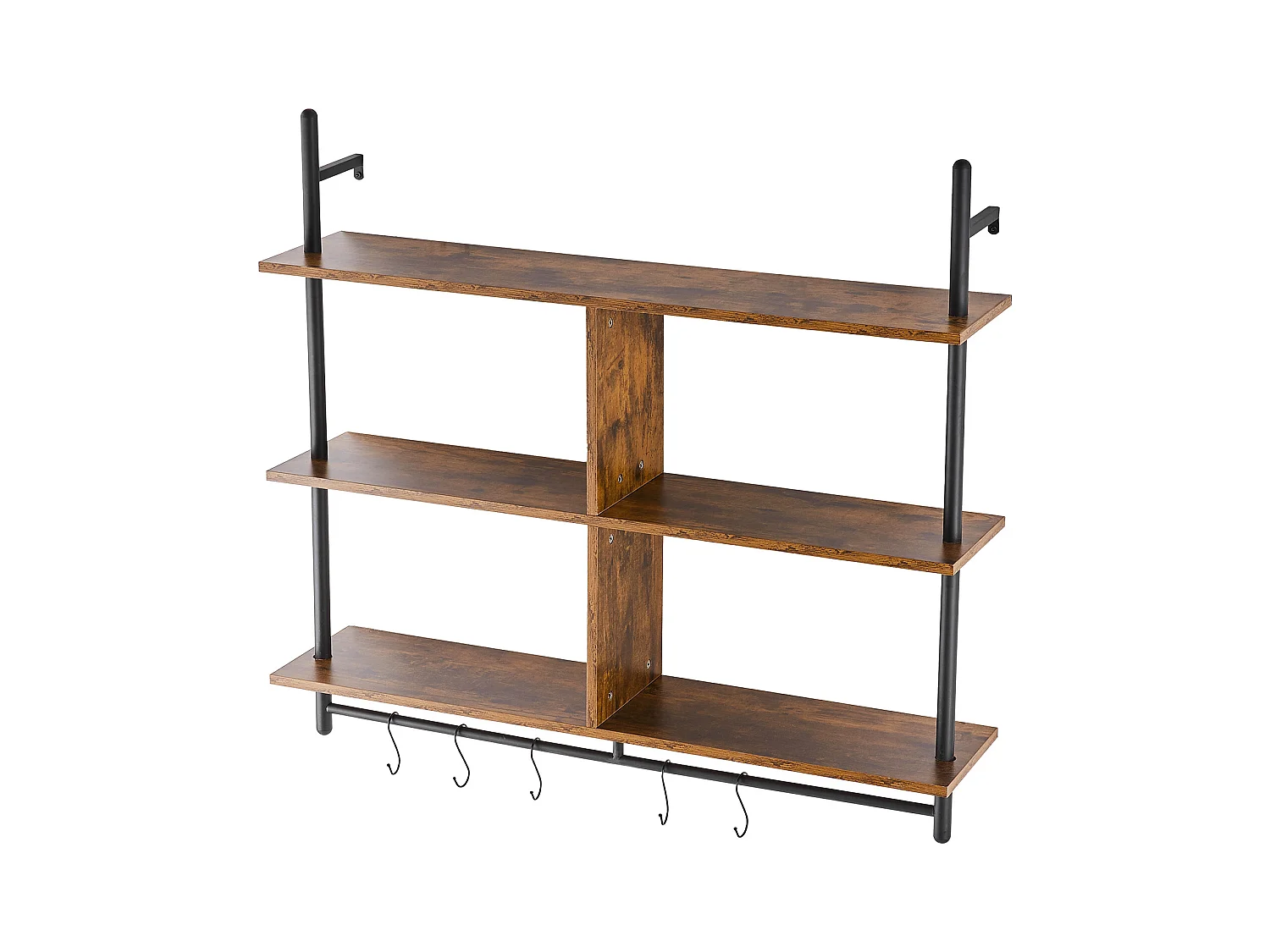 Étagère Mural, Étagère Industrielle à 3 Niveaux , 105.5 x 25 CM, Montage Mural pour Cuisine, Chambre à Coucher