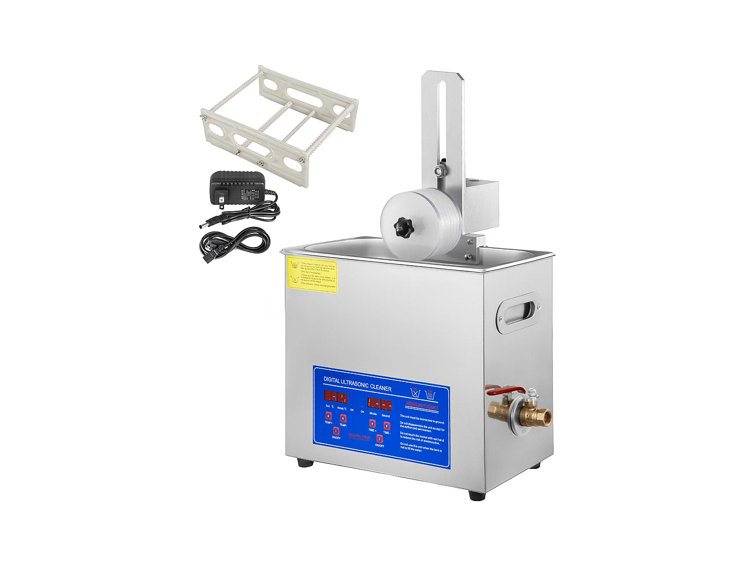 Ultrasoon Reiniger, SucceBuy 6L Ultrasoon Schijfreiniger met Droogrek Complete Set