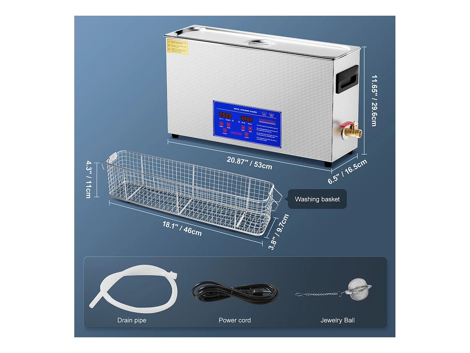 Nettoyeur à Ultrasons, SucceBuy Nettoyeur à Ultrasons pour Pistolet 10 L, Minuterie 300 W, Chauffage et Panier