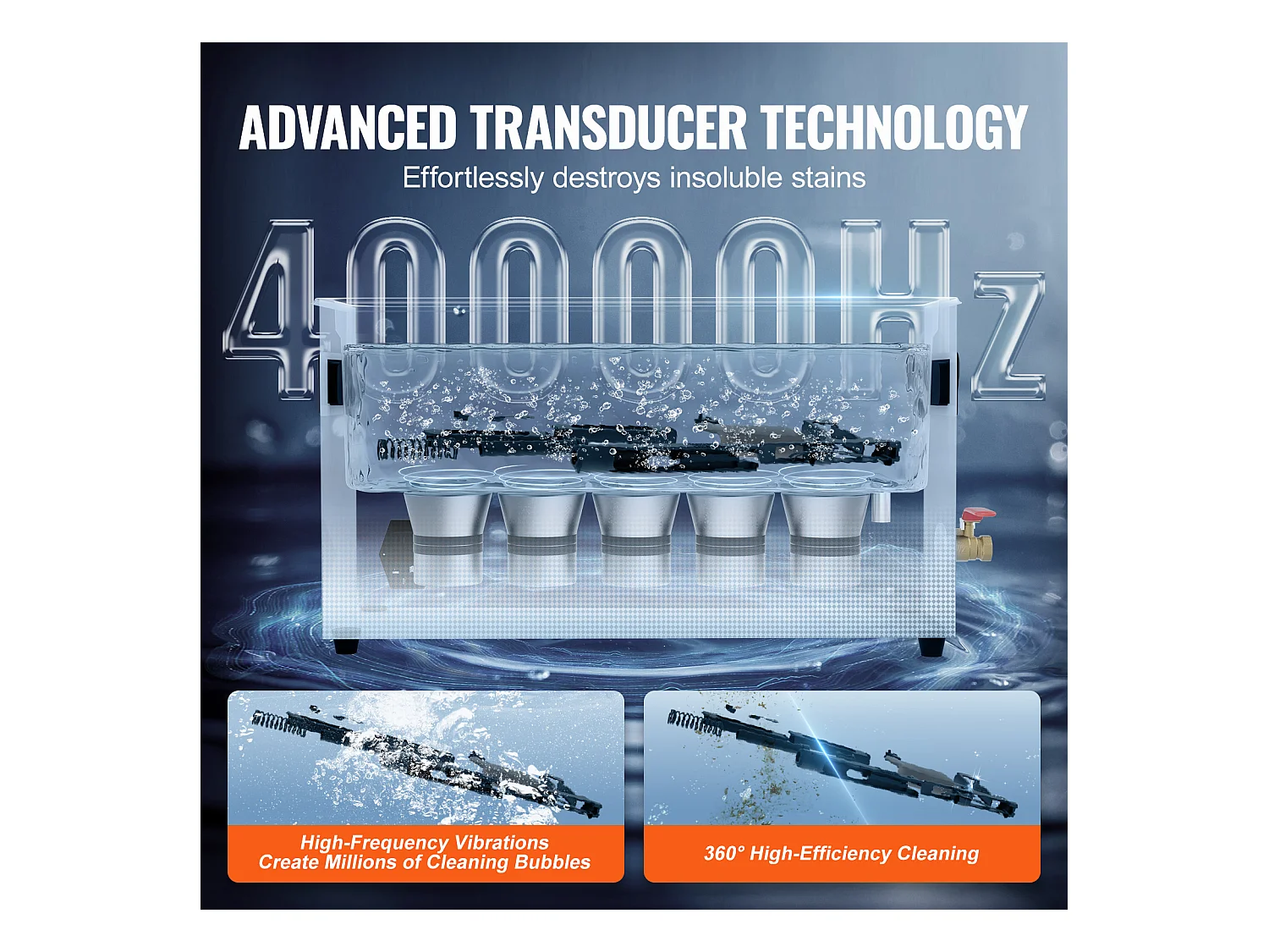 Nettoyeur à Ultrasons, SucceBuy Nettoyeur à Ultrasons pour Pistolet 10 L, Minuterie 300 W, Chauffage et Panier