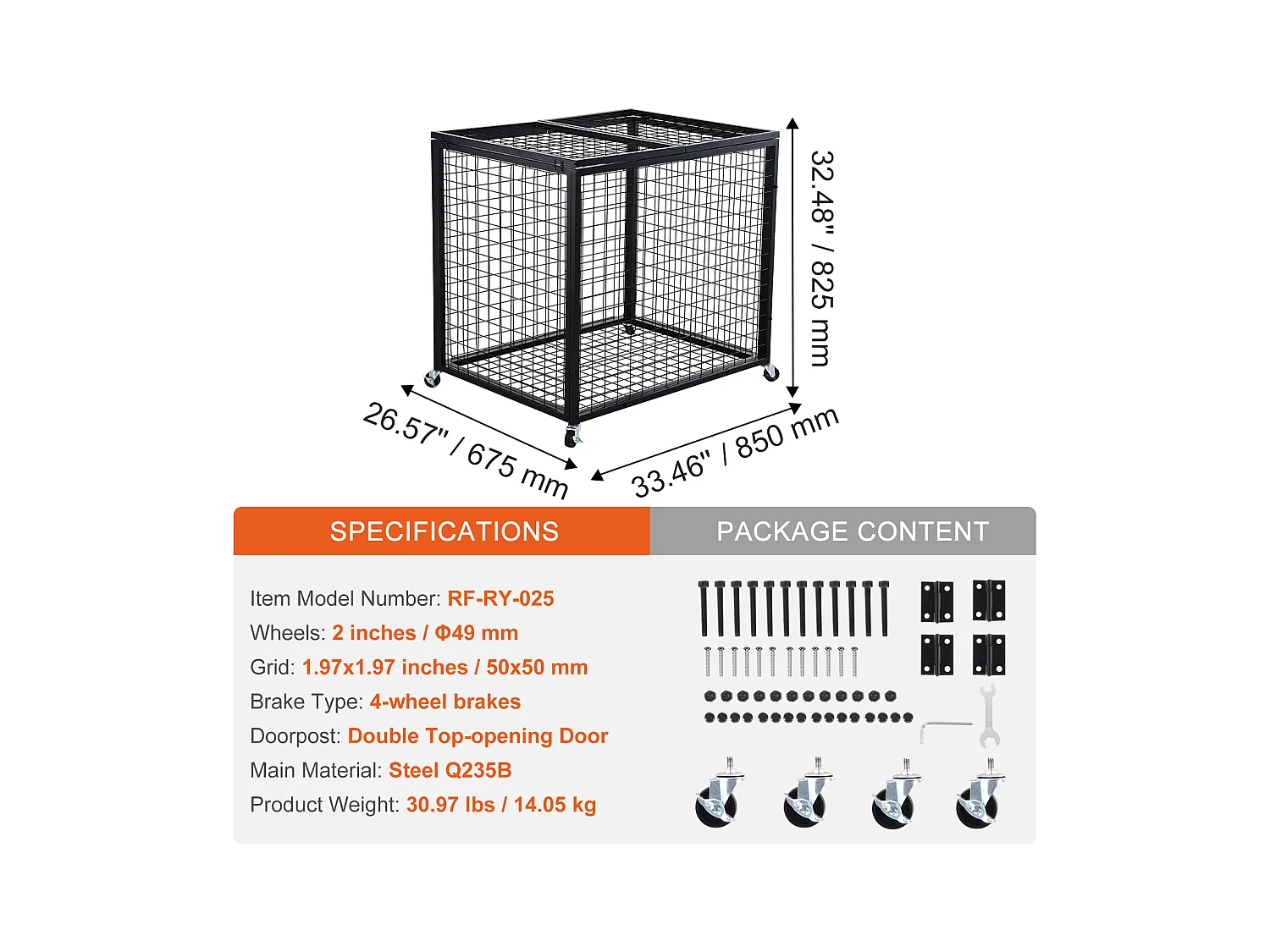 Carrito SucceBuy Carrito de Almacenamiento con Ruedas de Acero para Pelotas de Deporte para Garajes, Escuelas