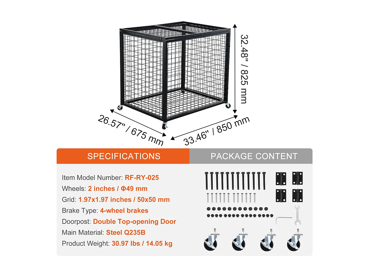 Chariot SucceBuy Chariot de Rangement à Roulettes en Acier pour Ballons de Sport Pour Garages, Écoles