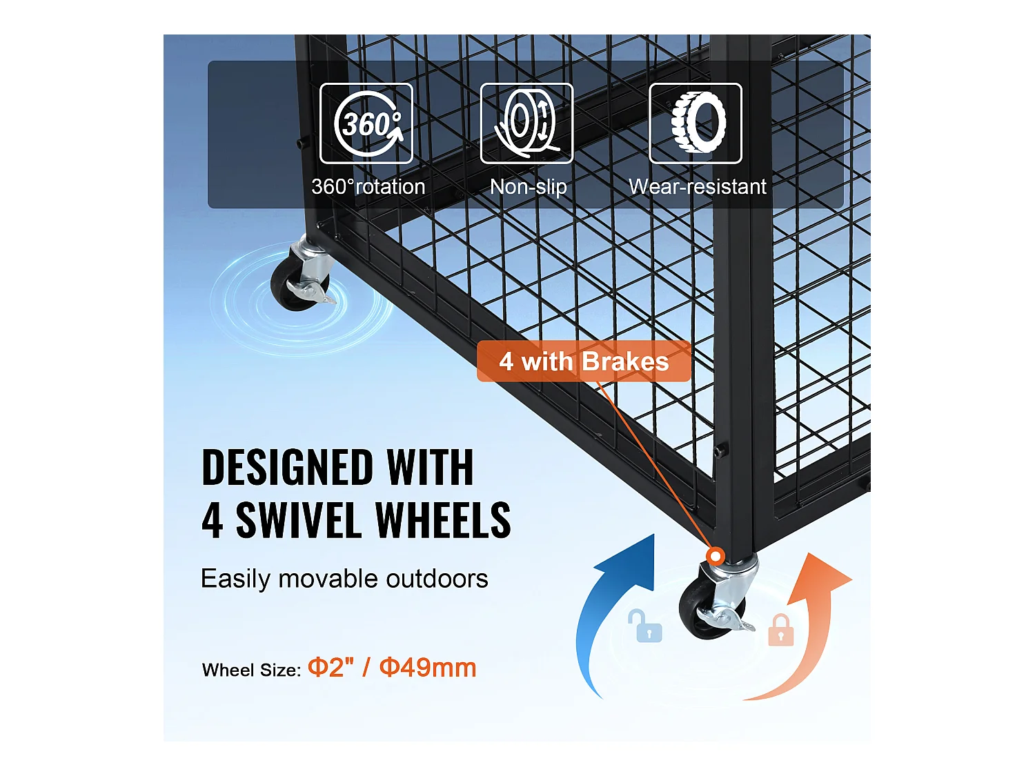 Chariot SucceBuy Chariot de Rangement à Roulettes en Acier pour Garages, Écoles, Gymnases Verrouillable