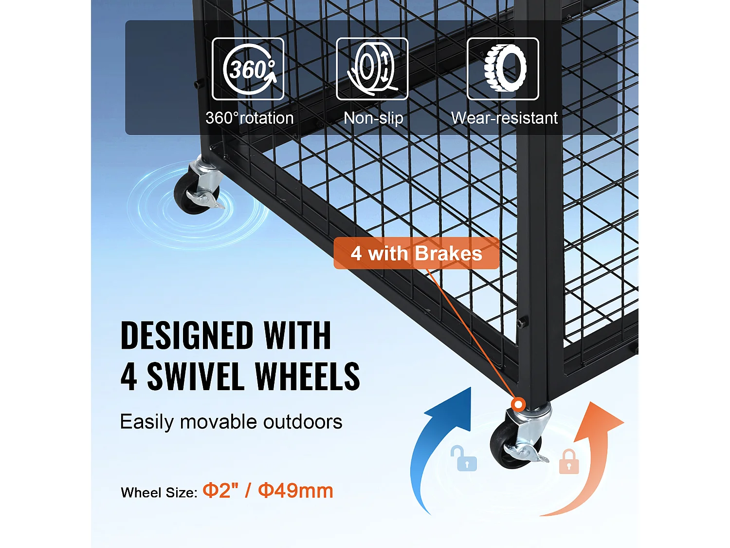 Carrello SucceBuy Carrello di Archiviazione con Ruote in Acciaio per Garaggi, Scuole, Gimnasji Bloccabile