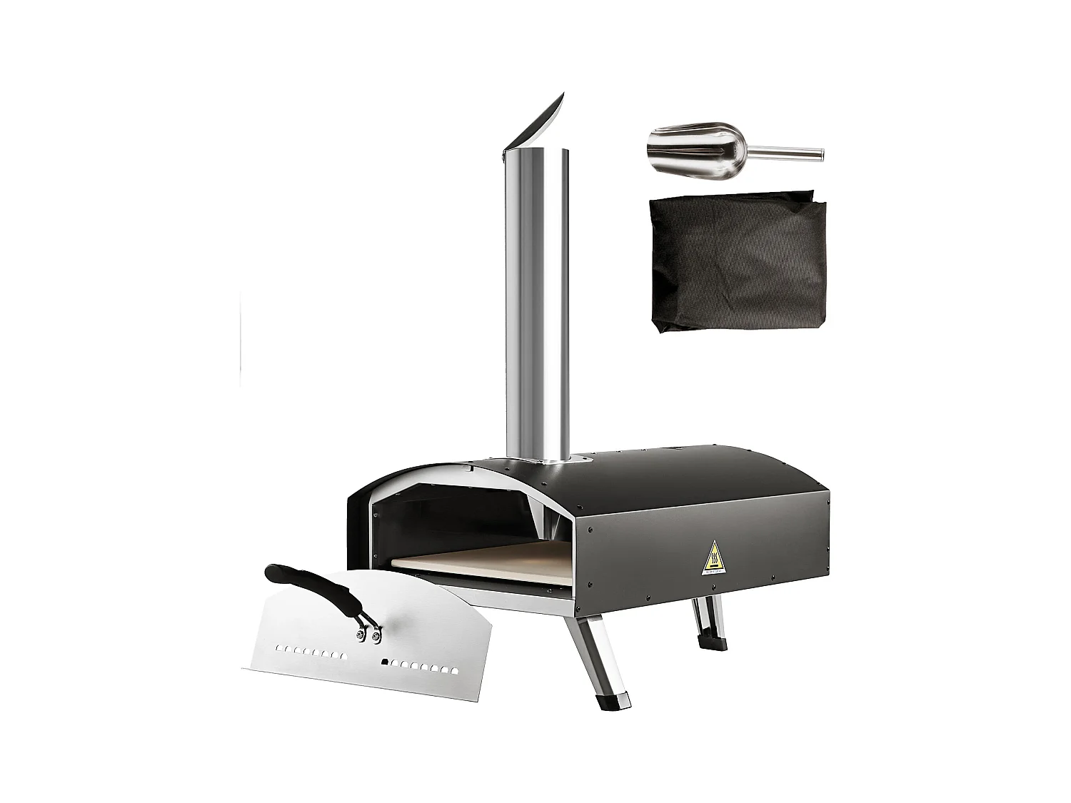 Four à Pizza D'extérieur Portable SucceBuy 30.5Cm, Granulés de Bois, Barbecue en Acier Inoxydable