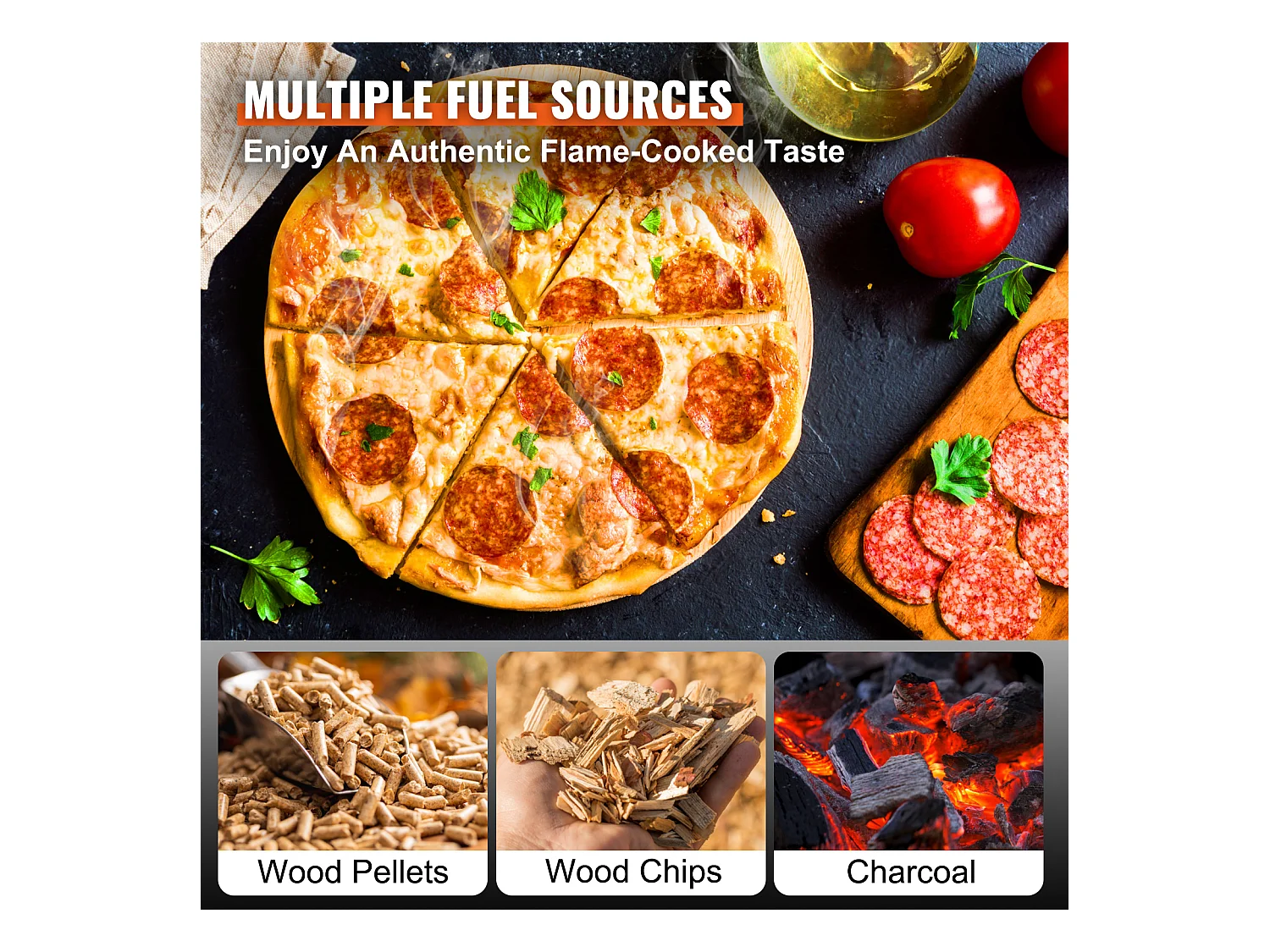 Four à Pizza D'extérieur Portable SucceBuy 30.5Cm, Granulés de Bois, Barbecue en Acier Inoxydable