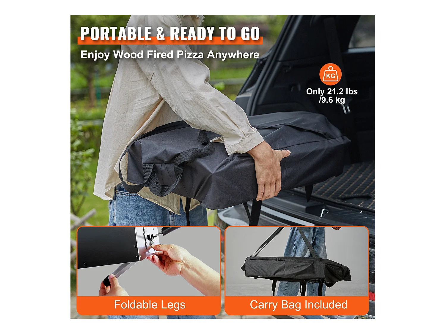 Four à Pizza D'extérieur Portable SucceBuy 30.5Cm, Granulés de Bois, Barbecue en Acier Inoxydable