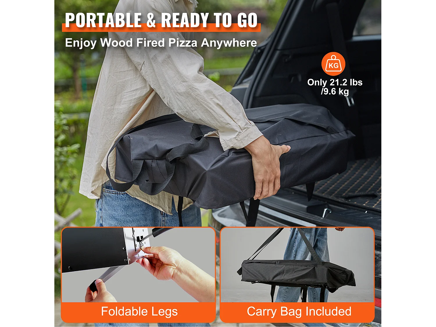 Four à Pizza D'extérieur Portable SucceBuy 30.5Cm, Granulés de Bois, Barbecue en Acier Inoxydable