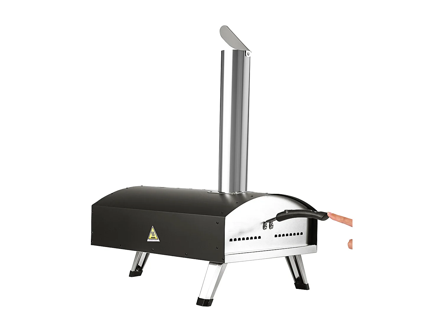 Four à Pizza D'extérieur Portable SucceBuy 30.5Cm, Granulés de Bois, Barbecue en Acier Inoxydable