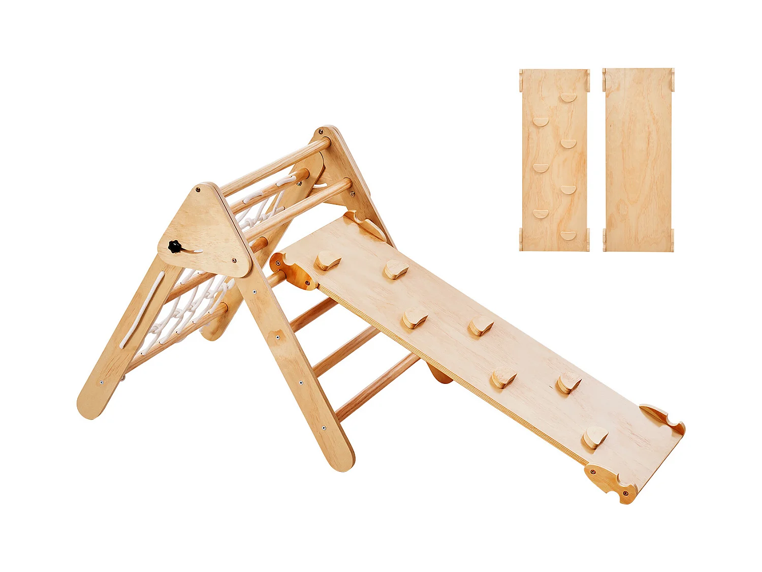 SucceBuy Arche d'escalade Enfants avec Toboggan Pikler 5 En 1, Jouets D'escalade Montessori pour Tout-petits, Coloré
