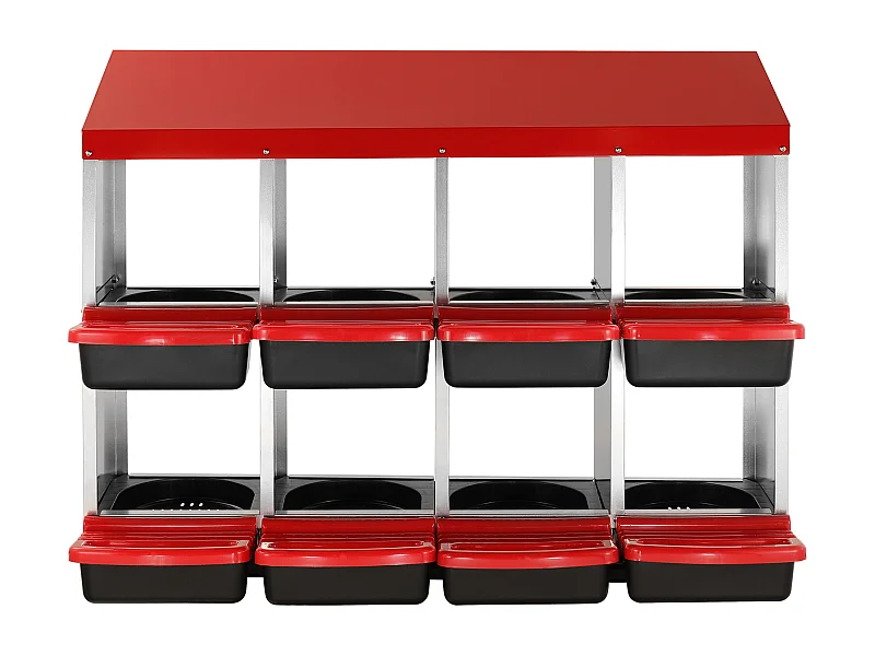 Pondoir pour Poules, SucceBuy Nichoir à Poules à 8 Compartiments, Boîte en Métal avec Conception de Nidification Inclinée